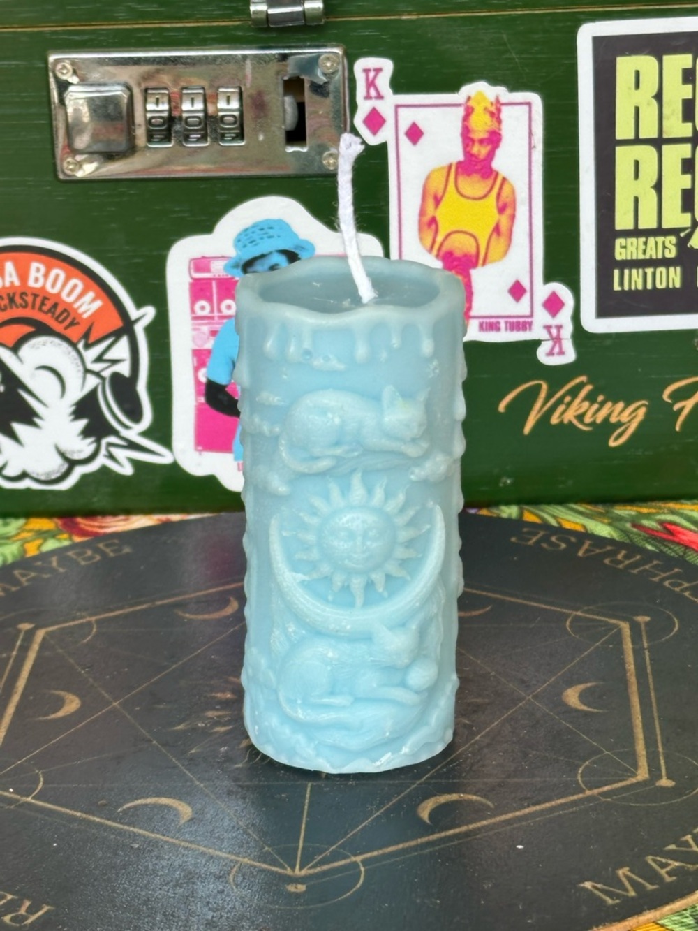 Celestial Sleeping Cat Pillar Candle